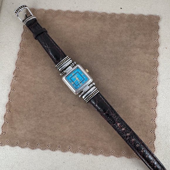 Vintage Ecclissi Sterling Silver Western Watch Turquoise Face - Picture 3 of 8